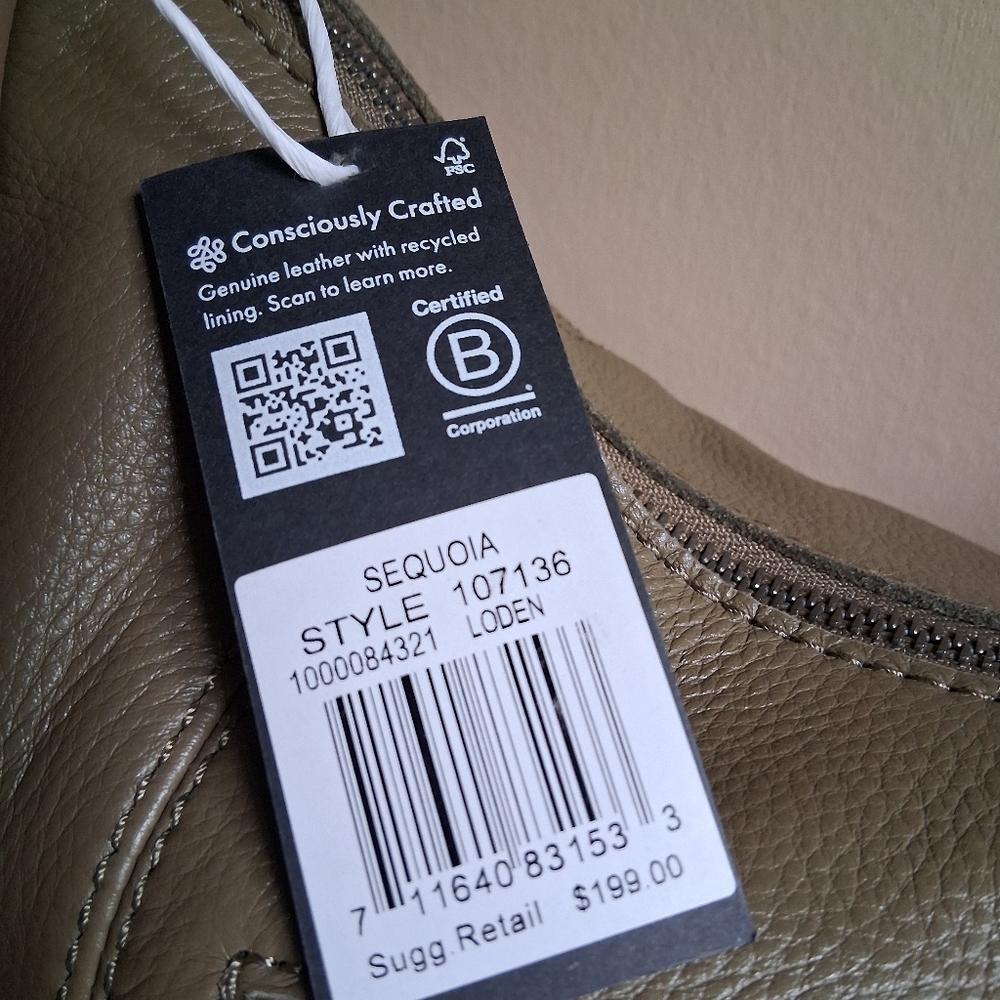 Sequoia Leather Bag, "The Sak". Never Worn